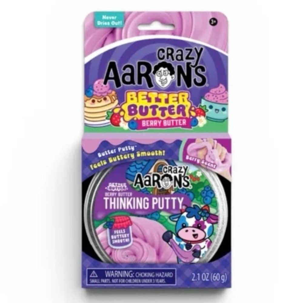Crazy Aaron's Better Butter Berry Thinking Putty - Purple - 4 in Tin - Brand New
